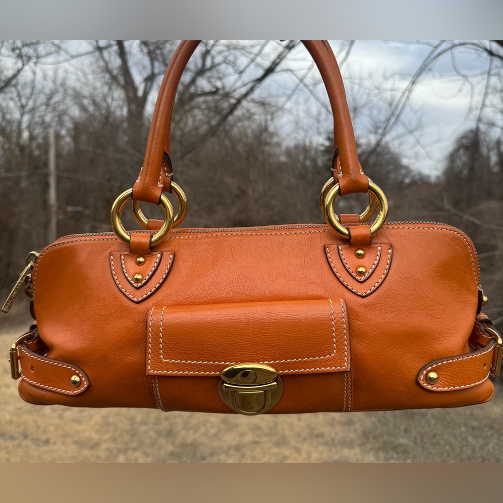 Marc Jacobs Daria Orange Leather Bag with Gold Accents